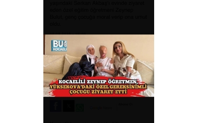 Kocaelili Zeynep Öğretmen, Yüksekova’daki Yaralı Çocuğu Ziyaret Etti